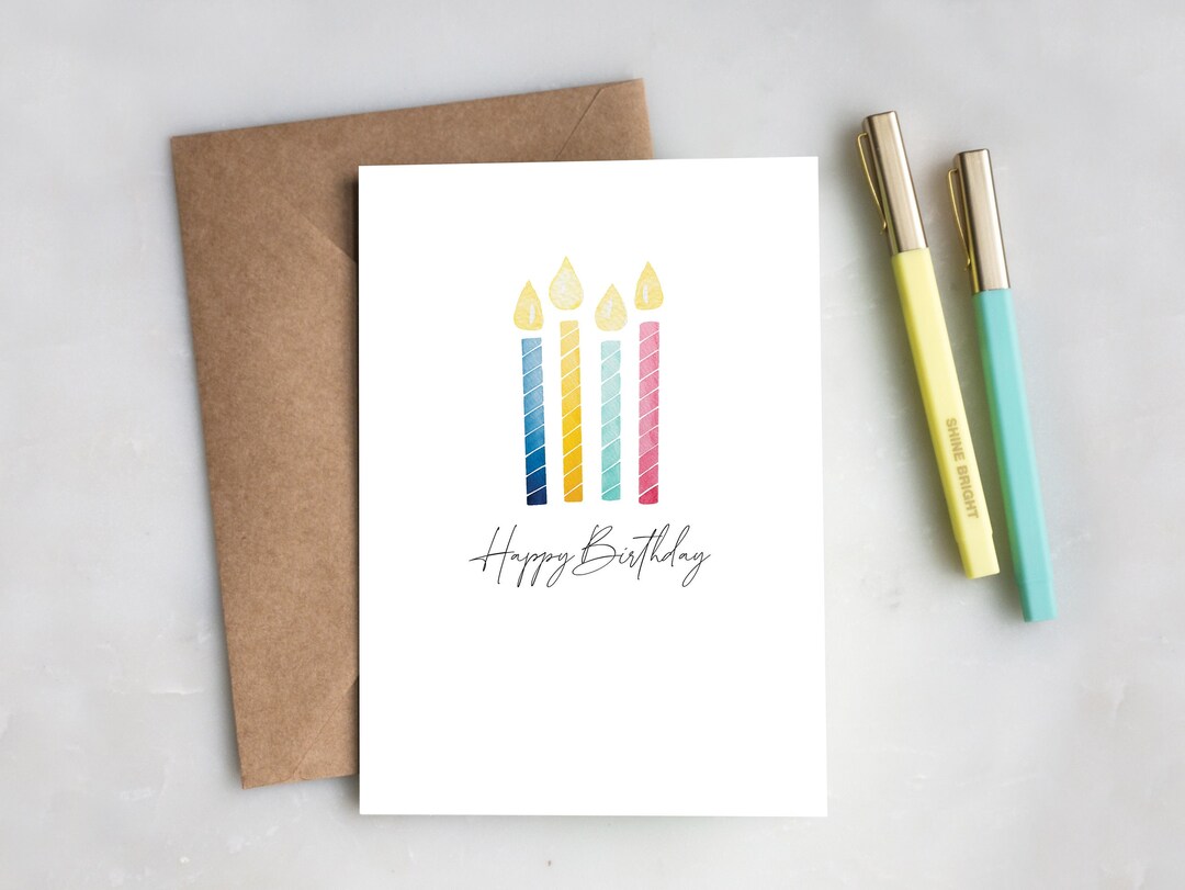 Printable Birthday Card Happy Birthday Card Watercolor - Etsy