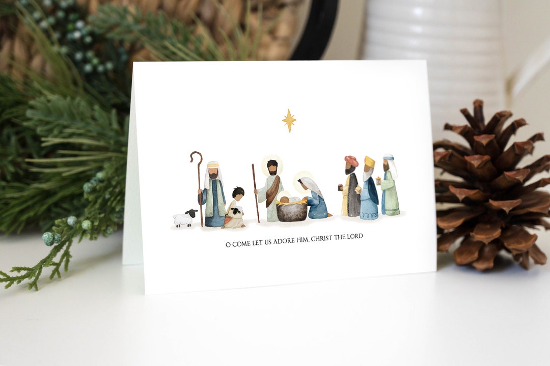 Printable Nativity Card | Christian Christmas Card | Holiday Greeting ...