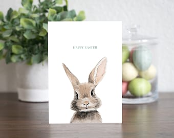 Easter Bunny Card, Printable Bunny Card, Happy Easter Card, Bunny Card, Rabbit Card, Easter 5x7 Card, Easter Download, Printable Card