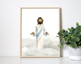 Resurrected Christ Watercolor Art Print | Christian Home Decor (Digital Download)