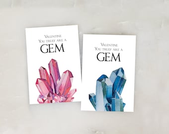 Gem Valentine, Etiqueta de San Valentín imprimible, Ring Pop Valentine, Joyas de San Valentín, Eres una joya, Niños Aula San Valentín, Descarga Digital