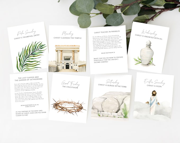 Holy Week Cards, Easter Story Cards, Easter Advent Printable, Easter ...