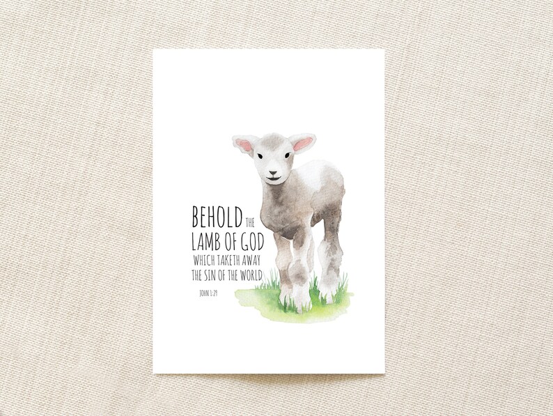 Behold the Lamb of God Easter Printable Religious Easter Etsy
