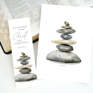 Printable 2023 Youth Theme Wall Art | LDS 2023 Youth Theme Poster | Youth Theme Handout | Bookmark| Cairn Wall Art | Philippians 4:13