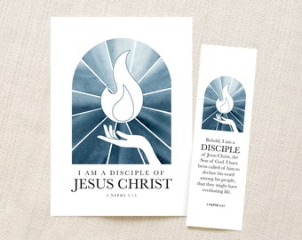 2024 LDS Youth Theme | I am a Disciple of Jesus Christ Poster and Bookmark | 3 Nephi 5:13 Scripture Quote | Printable Book of Mormon Quote