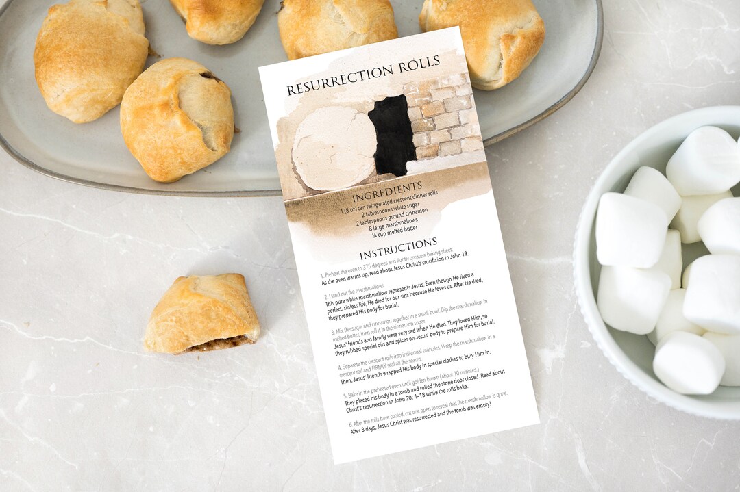 Resurrection Rolls Gift Tag | Printable Easter Gift | Christian Easter ...