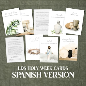 Cartões de estudo da Semana Santa LDS em espanhol | Advento de Páscoa SUD para impressão | Semana Santa SUD | Semana Santa para imprimir | Espanhol
