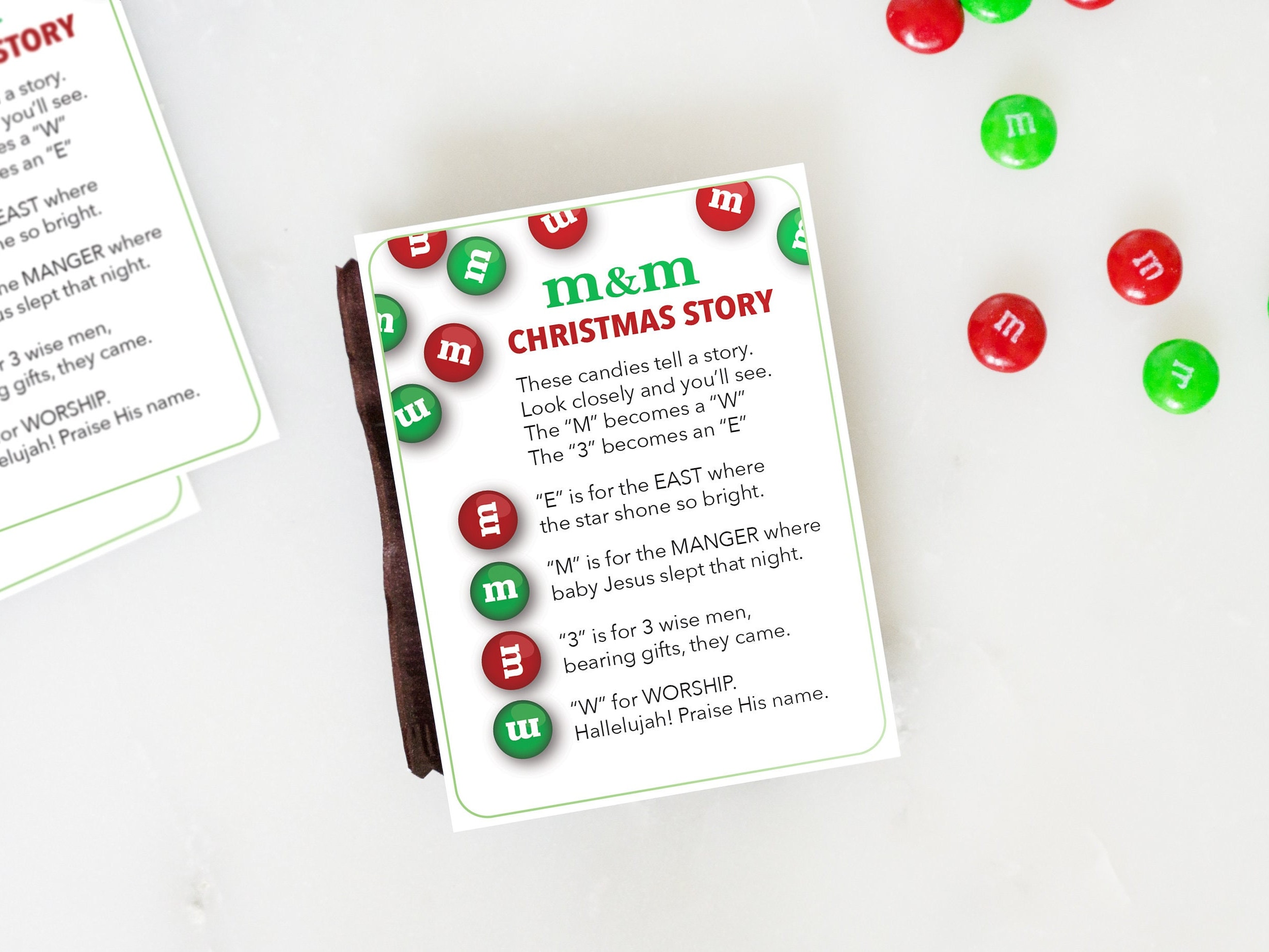 christmas m&m tag | printable christmas gift | christian