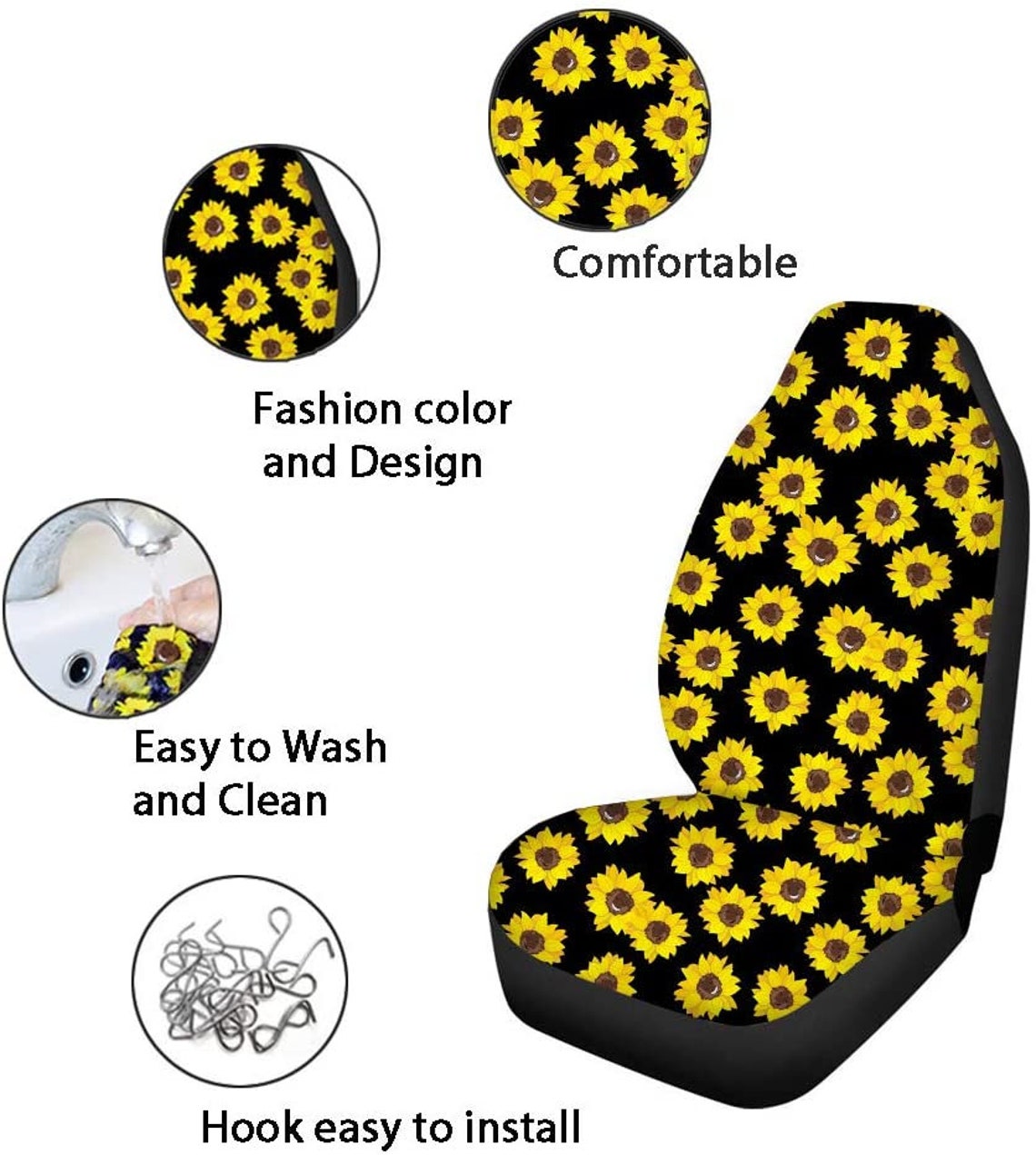 Retro Flower Pattern Auto Seat Covers 2pc Set Easy Install Etsy