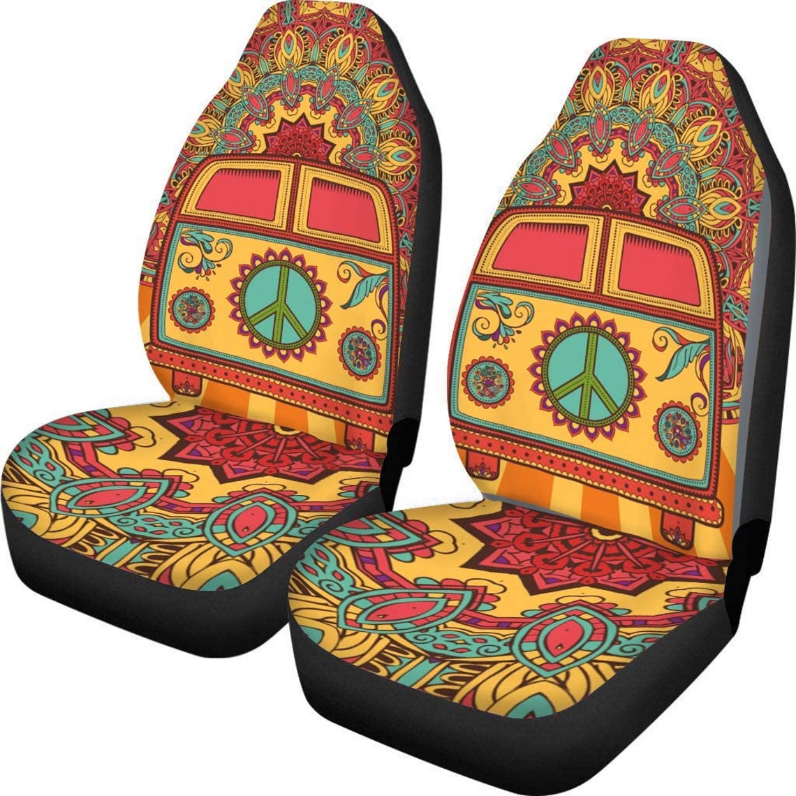 Car Seat Cover Universal Bucket School Bus Hippie Van 2 pieces Etsy