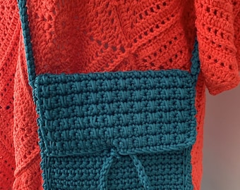 Crochet Crossbody Phone Bag: Handmade Cotton Mini Purse