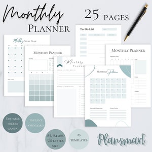 Planner Design Template For 2020 2021 Year. Weekly And Monthly