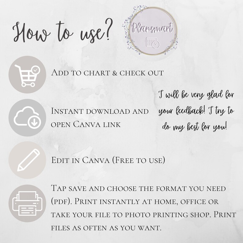 Printable Weekly Planner Templates Canva Customizable Planner Etsy