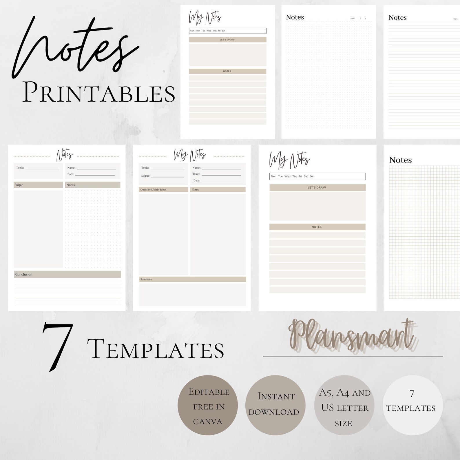 Printable Note Pages, Lined Paper, Study Notes, Student Planner ...