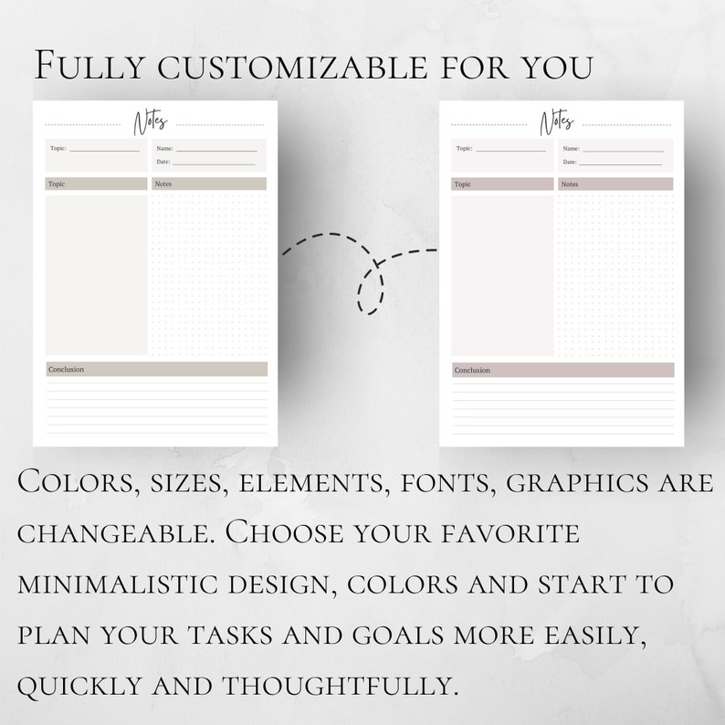 Printable Note Pages, Lined Paper, Study Notes, Student Planner