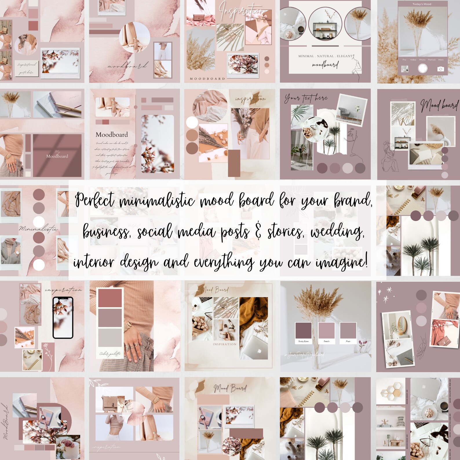 60 Mood/vision Board Canva Templates Brand Kit Business - Etsy