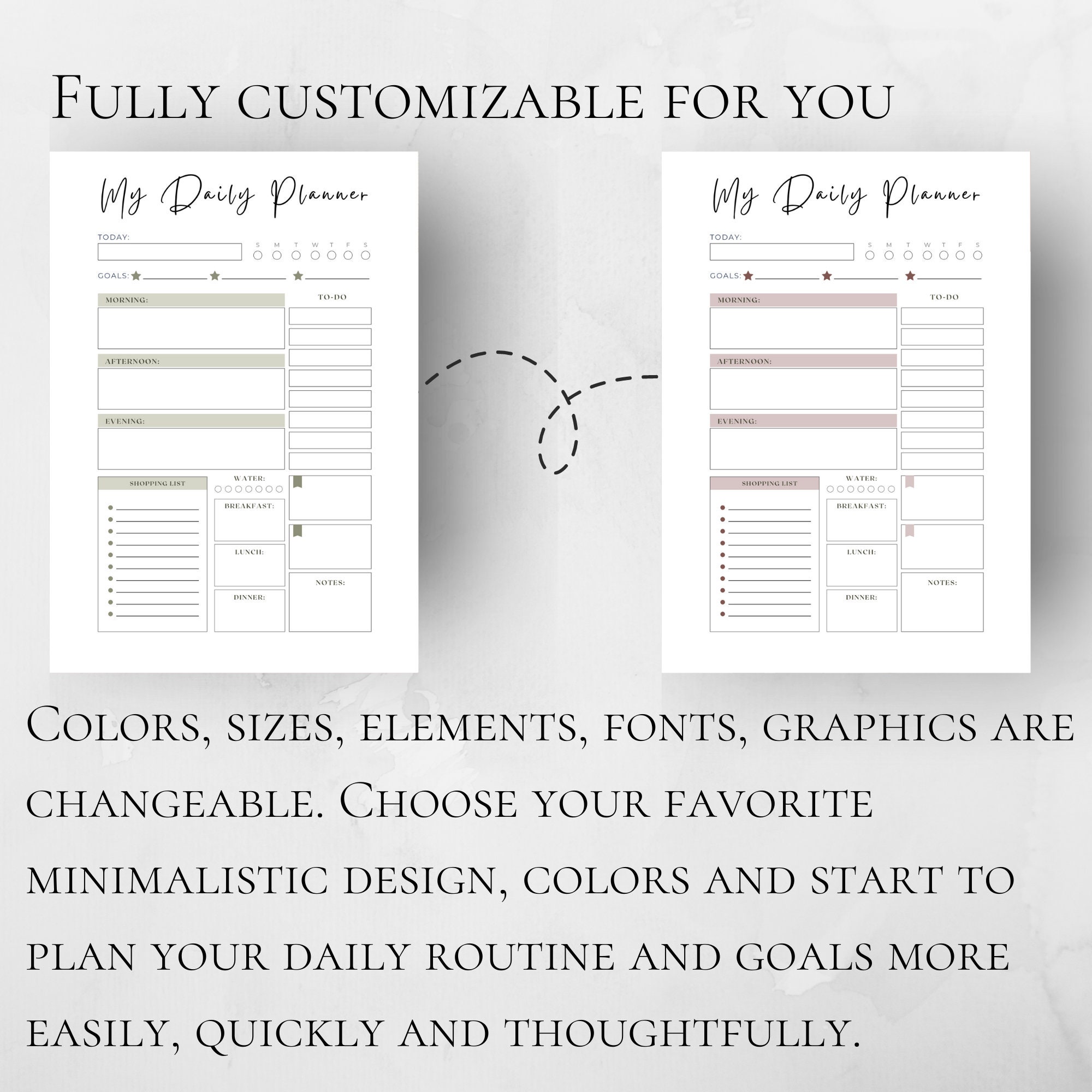 Printable Daily Planner Pages Editable Large Day Planner Etsy