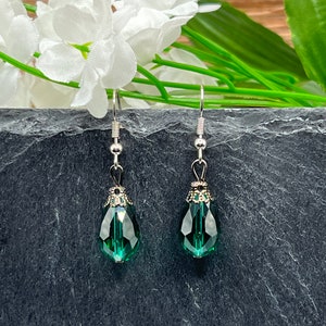 Green Teardrop Earrings