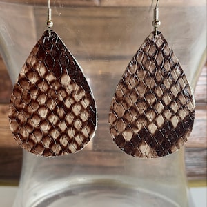 Snakeskin Leather Earrings