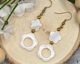 Barbie White Flower Earrings