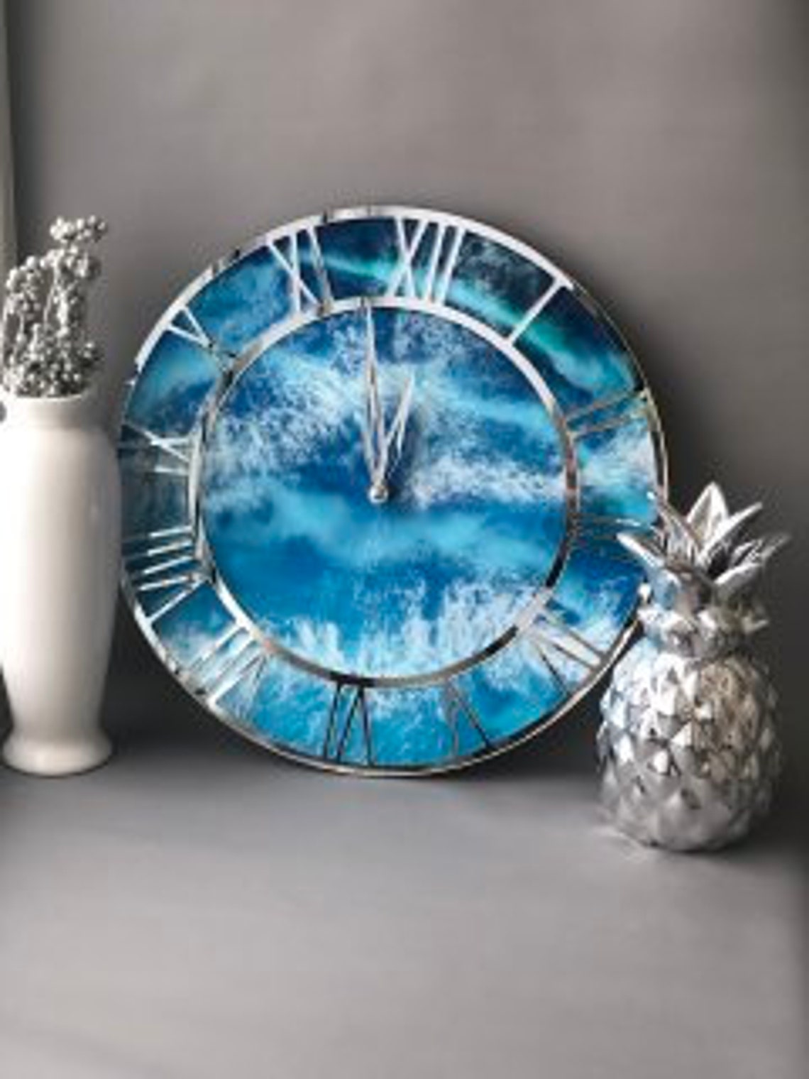 Resin ocean clock beach wall clock epoxy resin beach clock Etsy