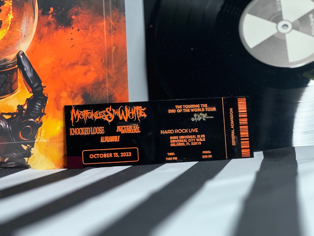Custom Acrylic Motionless in White Concert Ticket Virtual Ticket Art