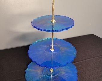 3 Tier Blue Galexy Cake Stand