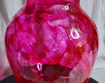 Cherry Blossom Pink Glass and Resin Vase