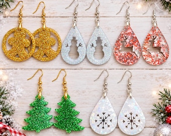 Christmas Cheer Handmade Resin Earrings