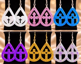 Carry the Cross Handmade Resin Earrings
