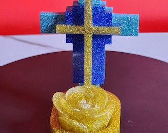 Crowned in Glory Cross Candle Holder