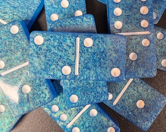 Blue Resin Domino Set