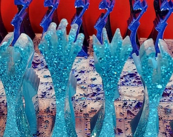 Blue Ice & Midnight Resin Chess Set