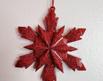Christmas Snowflake Ornament - Red