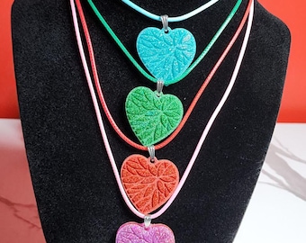Love in Every Light - Holographic Resin Heart Necklace