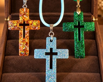 Faith Within - Handmade Resin Cross Necklace