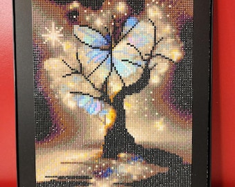 Moonlit Butterfly Tree – Diamond Painting