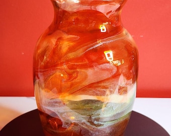 Autumn Garden Orange Glass and Resin Vase