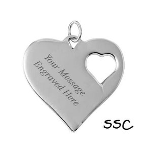 Sterling Silver Customized Heart Pendant, Free Engraving