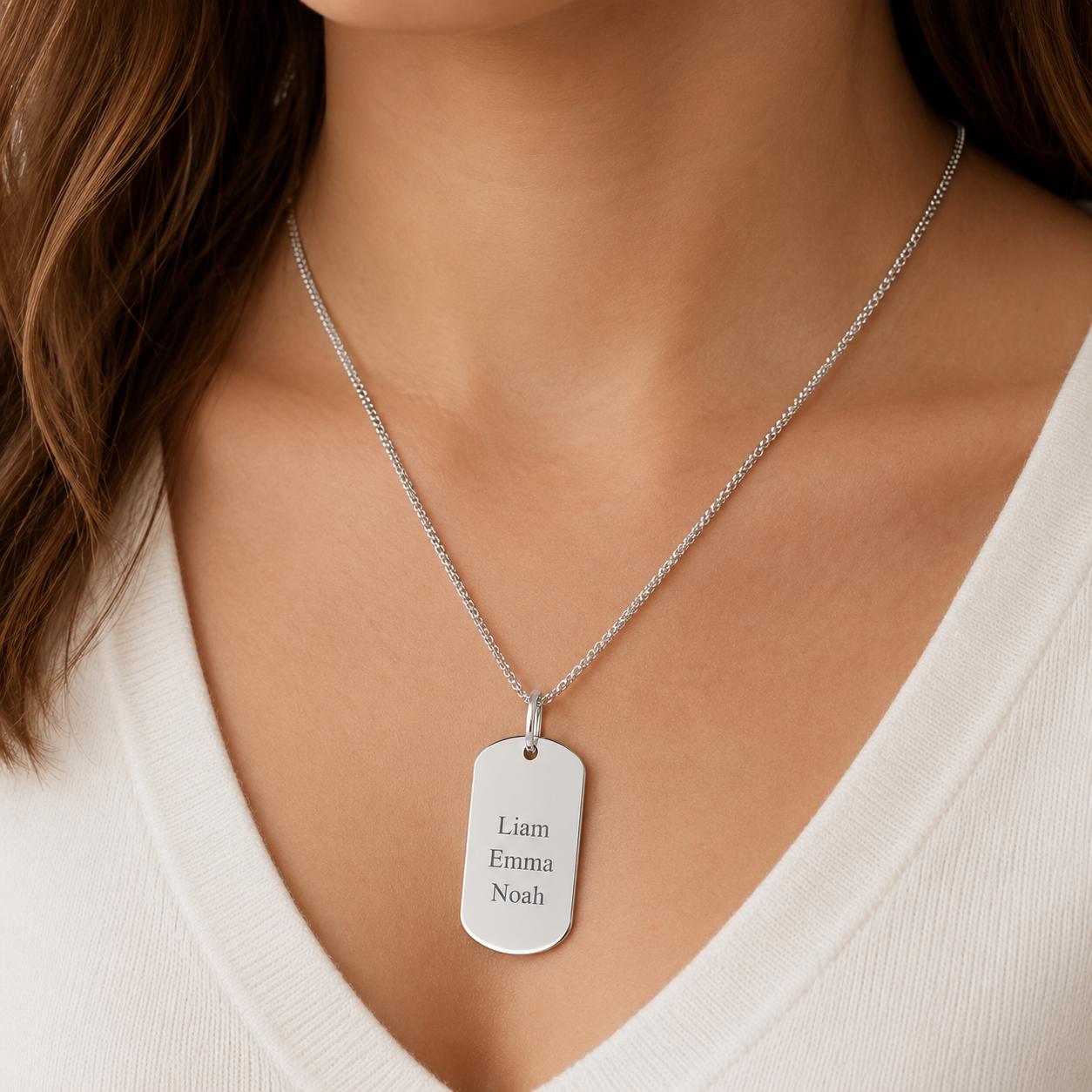 Personalized 925 Sterling Silver Dog Tag Pendant - Etsy