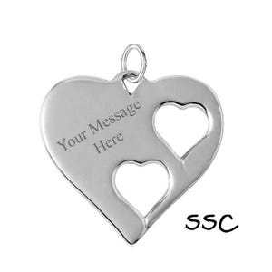 Sterling Silver Customized Heart Pendant, Free Engraving