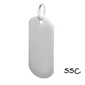 Silver Tag Computer Sterling Silver Dog Tag, Multiple Sizes Available, Chain Sold ...