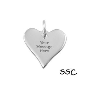 Sterling Silver Customized Heart Pendant, Free Engraving
