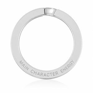Personalized 925 Sterling Silver Round Keychain