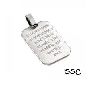 Stainless Steel Dog Tag, Rhodium Plated, Free Laser Engraving