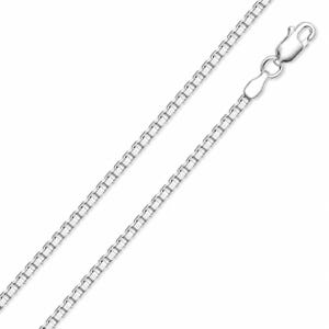 925 Sterling Silver Polished Square Link Box Chain