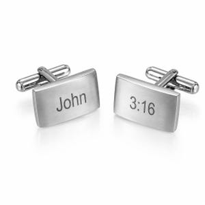 Personalized Brushed Stainless Steel Rectangle Cufflinks
