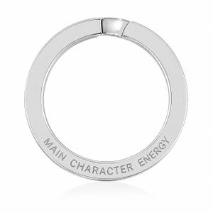 Personalized 925 Sterling Silver Round Keychain