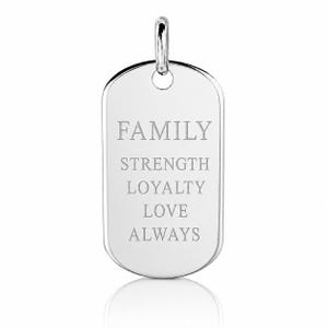 Personalized 925 Sterling Silver Dog Tag Pendant