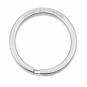 Personalized 925 Sterling Silver Slim Split Ring Keychain